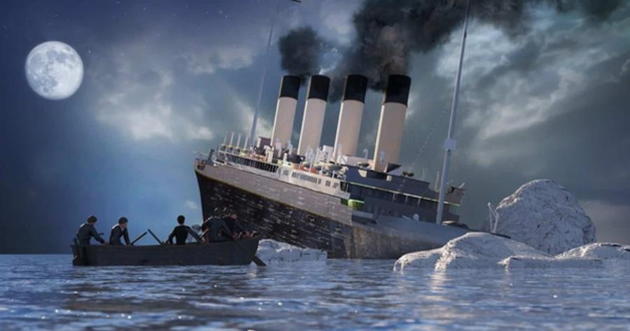 Titanic đâm vào tảng băng trôi