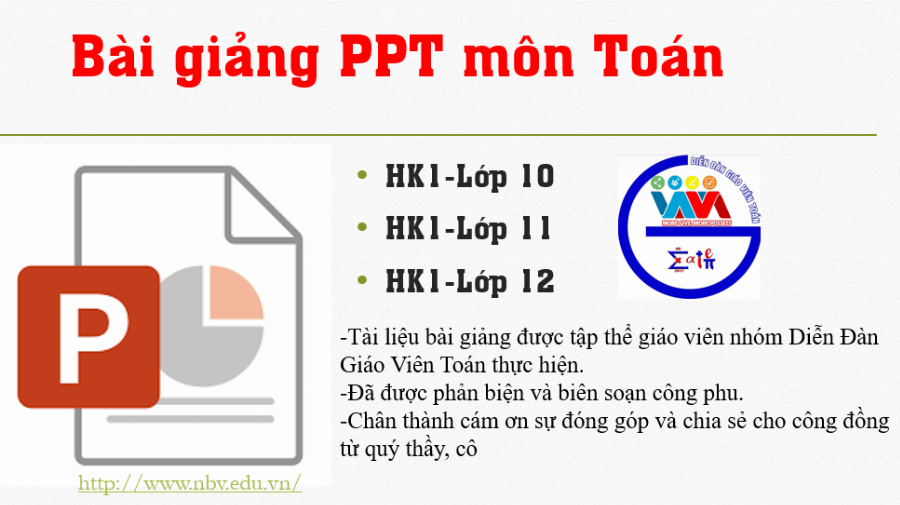 Tài liệu dạy học trên diễn đàn giáo viên toán THPT